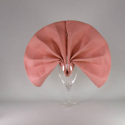 New lot of 40 cloth napkins shrimp satin band 22 x 22 