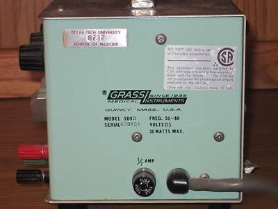 Grass technologies SD9 dual square pulse stimulator