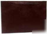Chocolate brown leather file folder desk access. A3477 
