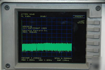 Hp 8561E spectrum analyzer 6.5GHZ color display cal'd