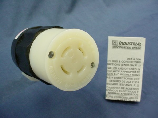 Leviton L19-20 locking connector plug 20A 277/480V 3Ã¸y