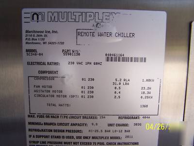 Multiplex hydro-chill water chiller mod. SC340 