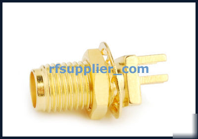 50 pcs sma female pcb edge connector with nut straight 