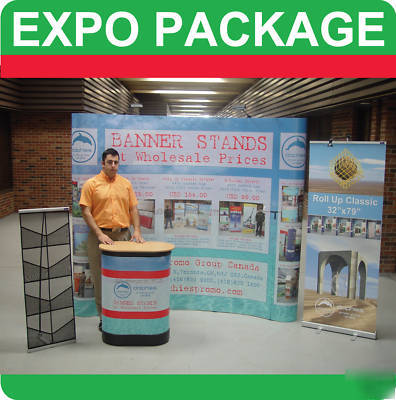 Expo package pop up banner stand booth + free printing