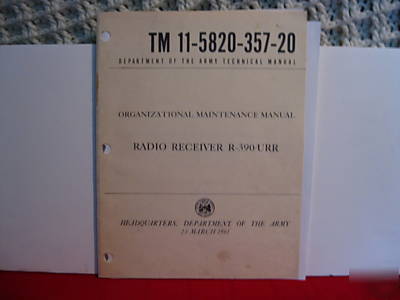 R-390 receiver army unit maintenance manual