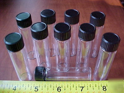 100 clear 2 dram glass vials/bottle screw cap 17X60MM