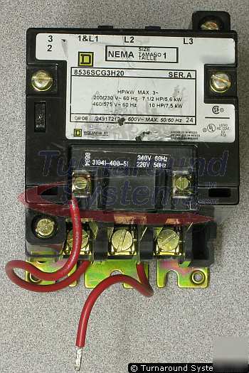 Square d 8536SCO2V03S partial starter, size 1, 240 vac