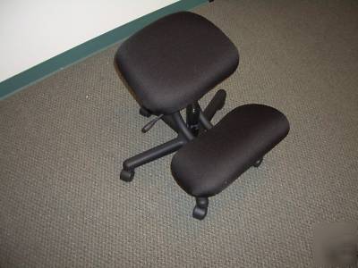 Used backsaver swivel kneeling office chair - black