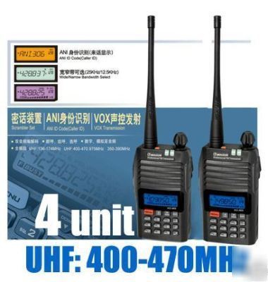 Four handheld UHF400-470MHZ transceivers+free earpiece