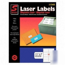 Simon laser mailing labels 1-1/3X4 1400 labels white