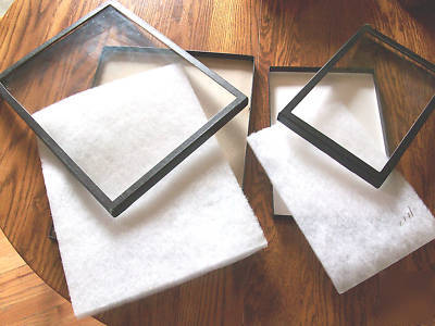 2 glass top display cases jewelry medals collectibles 