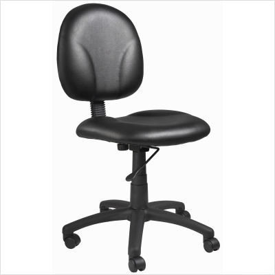 Mid-back ergonomic task chair no arms burgundy fabric