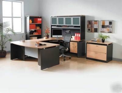 New 7PC u-shape executive office desk set, #ale-sv-U2