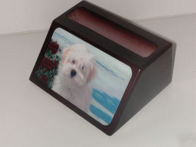 Coton de tulear/havanese puppy business card holder