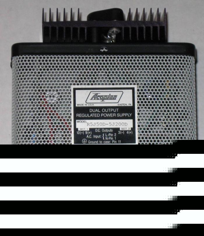 Acopian dual output regulated pwr supply R5J50D-5J200D
