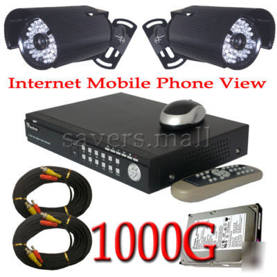 2 security camera cctv network dvr recording system