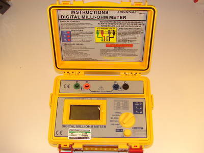 Battery powered digital milliohm meter milliohmmeter