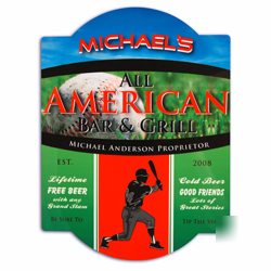 New personalized baseball bar & pub sign