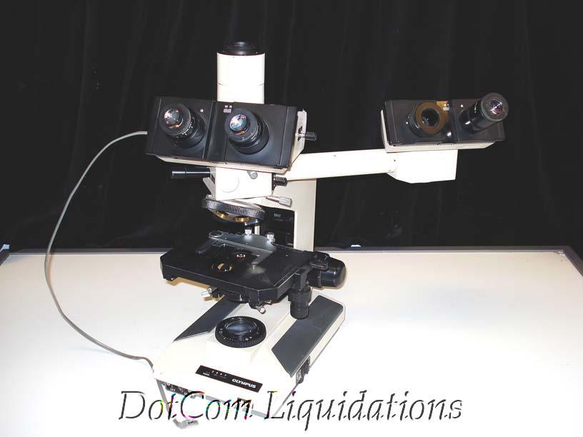 Olympus bh-2 trinocular dual-head microscope model bht