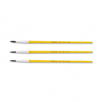Size 4 round camel hair blend brush plas handle 3/pack