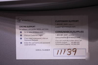 Stratasys maxum fdm serial: 11139 rapid prototyping 