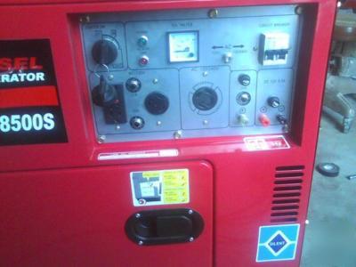 Used 8500 watt diesel silent generator 1YR warranty 