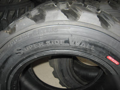 Set of (4) 10 x 16.5 (10 ply) skid steer / bobcat tires