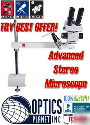 New lomo sf-50 stereo microscope with sf-arm 2.4X-47.2X