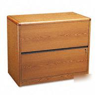 Hon 10700 series two-drawer lateral file, medium oak...