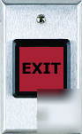 Model 4SQER square red illuminated push to exit button