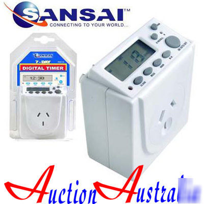 Sansai 24HRS/7 days digital timer 10A/2400W,automation