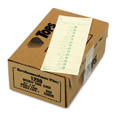 Time cards, weekly, one-sided, 3-1/2 X9 , 150 lbs stock