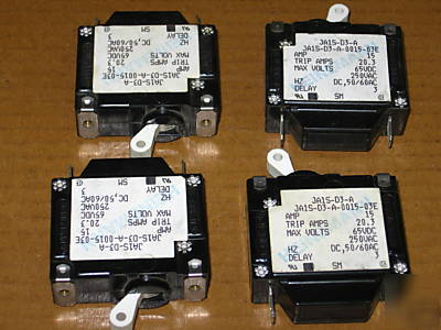 Heinemann JA1S-03-a 15 amp toggle circuit breaker lot 4