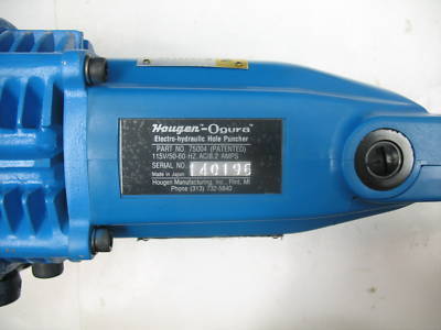 Hougen-ogura electro-hydraulic hole puncher + 39 dies