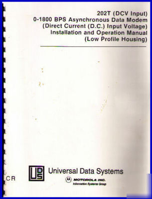 Universal data systems manual uds 202T data modem