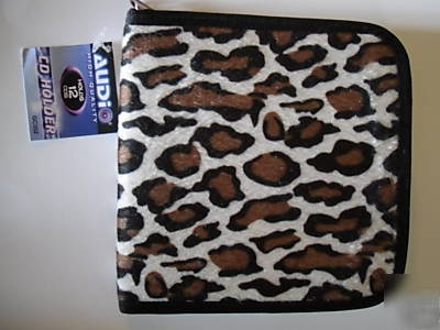 5 lot cd/dvd case wallet leopard walet 12 discs holders