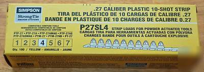 50 boxes of simpson P27SL4 .27 cal 10-shot strip-yellow