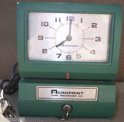 Acroprint auto punch card clock 150NR4 time keeping