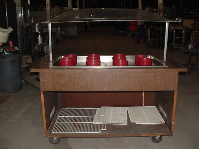 Portable salad bar with canope sneeze guard ice model