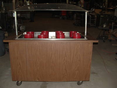 Portable salad bar with canope sneeze guard ice model