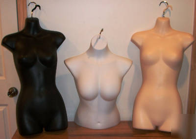 2 female dress & 1 plus size mannequin dress forms