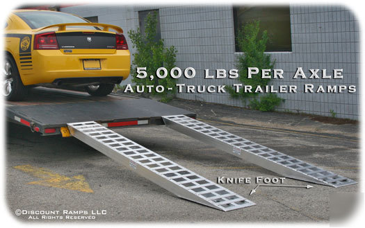 10' 5000 lb aluminum truck-car trailer ramps-hook ends