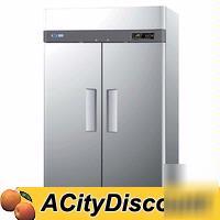 Turbo air 47 cuft commercial refrigerator 2 solid doors