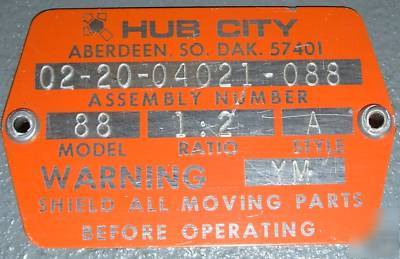Hub city model 88 dual output bevel gear drive 1:2 