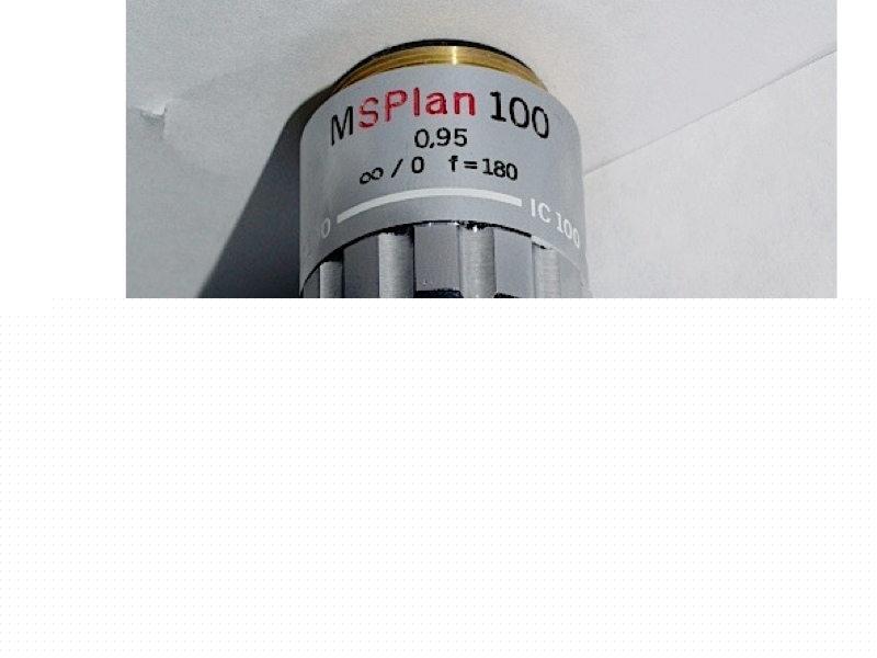 Olympus msplan 100X/.95 microscope objective lens