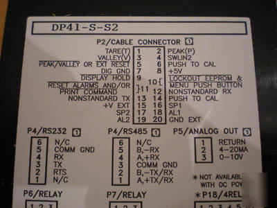 Omega DP41-s-S2 strain gage meter 6-digits 115VAC RS232
