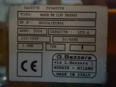 Bezzera BZ40R one group commercial espresso machine 