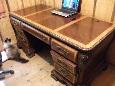 Executive desk, credenza and file cabinet 3 pieces