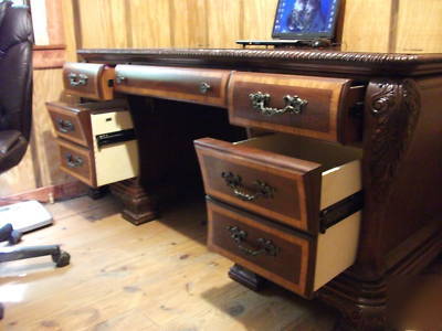 Executive desk, credenza and file cabinet 3 pieces