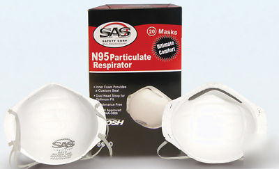 Sas 8610 N95 deluxe particulate respirator case of 240
